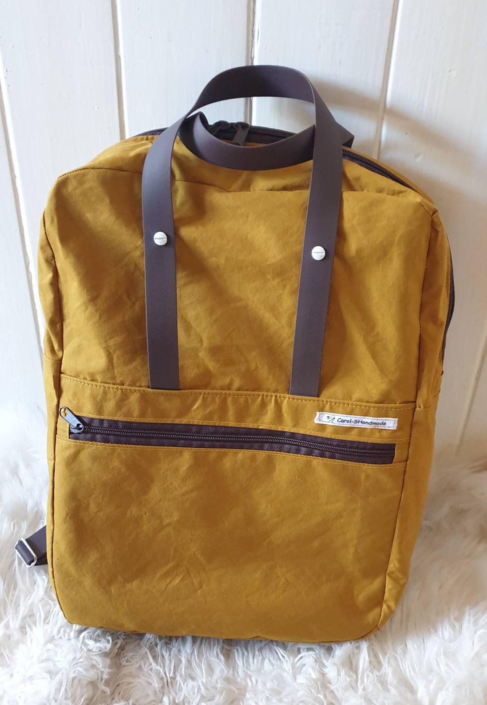 Backpack Oilskin Bag Oilskin Backpack Laptop Backpack Etsy