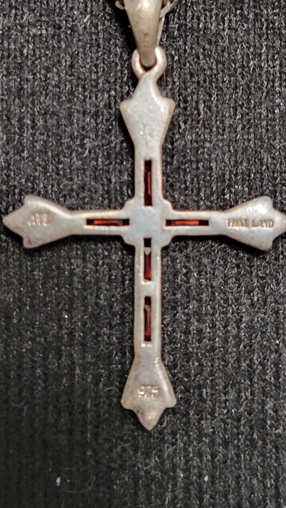 Vintage Sterling Silver and Garnet Cross Necklace - Etsy