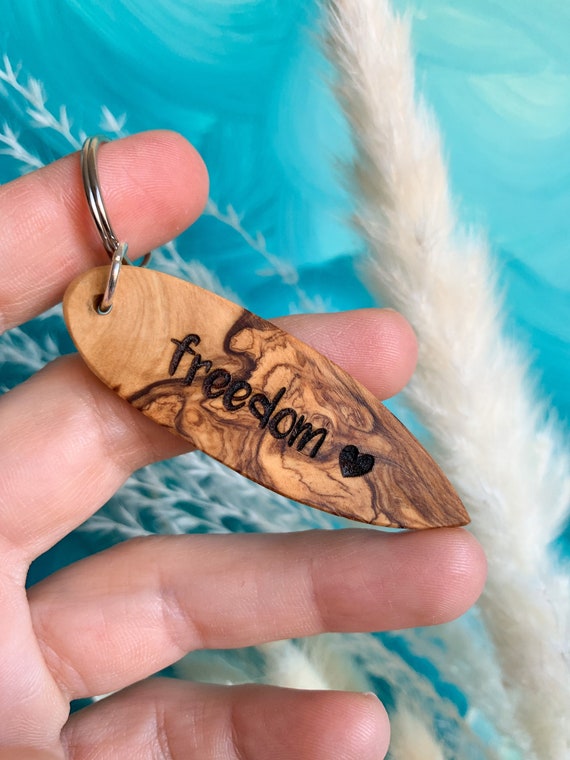 Surfboard Keychain With Laser Engraving Lovingly Handcrafted Etsy