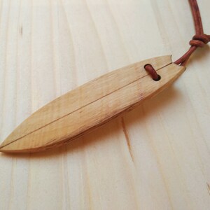 big Surfboard necklace, lovingly handcrafted from wood for mens image 4