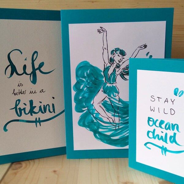 Surfer Quote Geschenk Karte