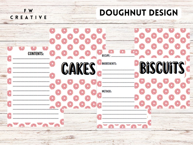 Recipe Folder/baking Binder Printable Inserts Instant - Etsy