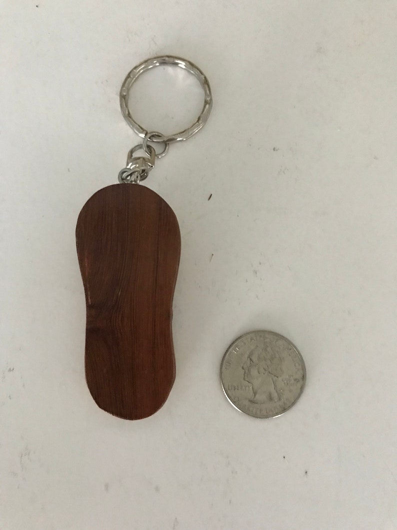 Hawaii Wooden Slipper Keychain Charm Ornament