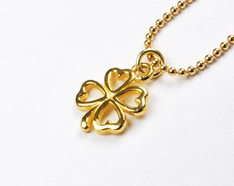 Pendant CLOVERLEAF real silver gold plated optionally with ball chain in desired length chain clover leaf luck