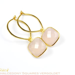 Boucles d'oreilles ROSE CHALZEDON SQUARE créoles plaqué argent 925 vermeil SilberGlück image 1