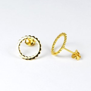 Stud earrings CIRCLES circle round 925 silver gold plated image 1