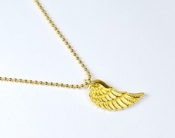 Pendant wing angel wings 925 silver gold-plated angel angel - optionally with ball chain 45 cm