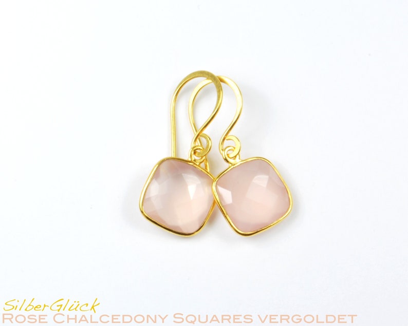 Boucles d'oreilles ROSE CHALZEDON SQUARE créoles plaqué argent 925 vermeil SilberGlück image 4