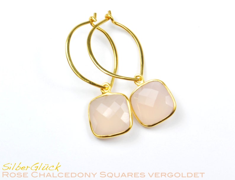 Boucles d'oreilles ROSE CHALZEDON SQUARE créoles plaqué argent 925 vermeil SilberGlück image 2