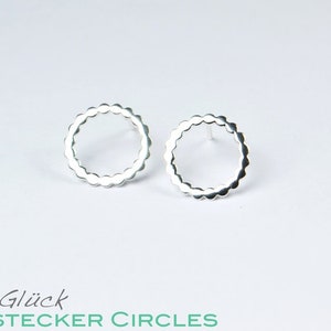 Stud earrings CIRCLES circle round 925 silver gold plated image 5