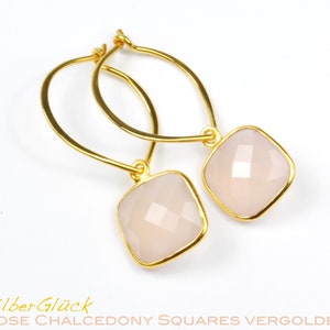 Boucles d'oreilles ROSE CHALZEDON SQUARE créoles plaqué argent 925 vermeil SilberGlück image 3