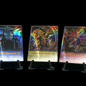 Holo  Orica God Card 3 card  Custom set  Obelisk the Tormentor,  Winged Dragon of Ra  Slifer the Sky Dragon