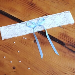 Love Zartes Spitzen Strumpfband personalisiertes Geschenk Schleife, Strumpfband Hochzeit Vintage, Strumpfband blau Brautgeschenk Brautparty