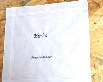 Freudentränen Tuch für die Braut, Brautgeschenk etwas blaues zur Hochzeit Freudentränen Tuch, Geschenk Braut Freudentränen personalisiert