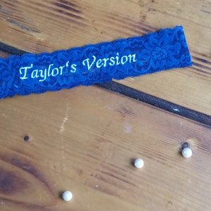 Strumpfband mit Initialen Satin Schleife, Strumpfband Hochzeit, Strumpfband Braut hellblaue Schleife, Geschenk Braut Strumpfband blau JGA Bild 8