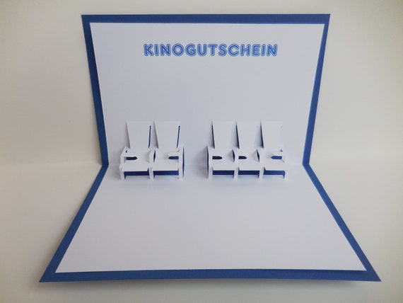 Pop Up Karte Kino Gutschein Etsy