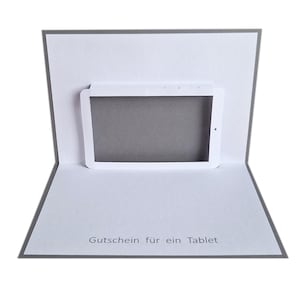 Pop up Karte - Gutschein für ein Tablet