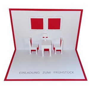 Pop up Karte  - Einladung zum Frühstück, Brunch
