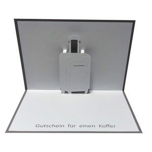 Gutschein für einen Koffer, Reisetasche, Rollkoffer