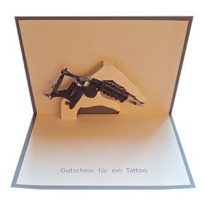 Pop up Karte - Gutschein für ein Tattoo