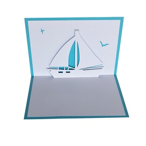 Pop up Karte  - Segelboot, Jacht, Jolle
