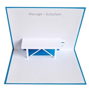 Pop up Karte - Massage - Gutschein