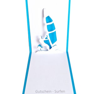 Pop up Karte - Gutschein - Surfen
