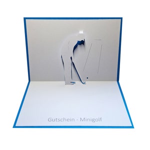 Pop up Karte Minigolf Indoor, 3D-Minigolf, Schwarzlicht-Minigolf, Golf immagine 2