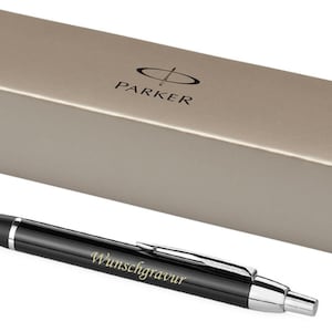 Exclusive PARKER ballpoint pen &quot;IM&quot; black/silver incl. laser engraving