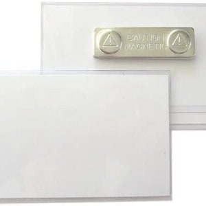 Name badges, ID card holders made of hard PVC with magnet 75 x 40 mm or 90 x 55 mm