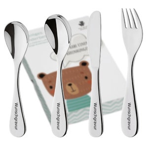 Paul Wirths children&#39;s cutlery FUN with engraving - baptism gift personalized - dishwasher safe baptism gift boys - cutlery with engraving