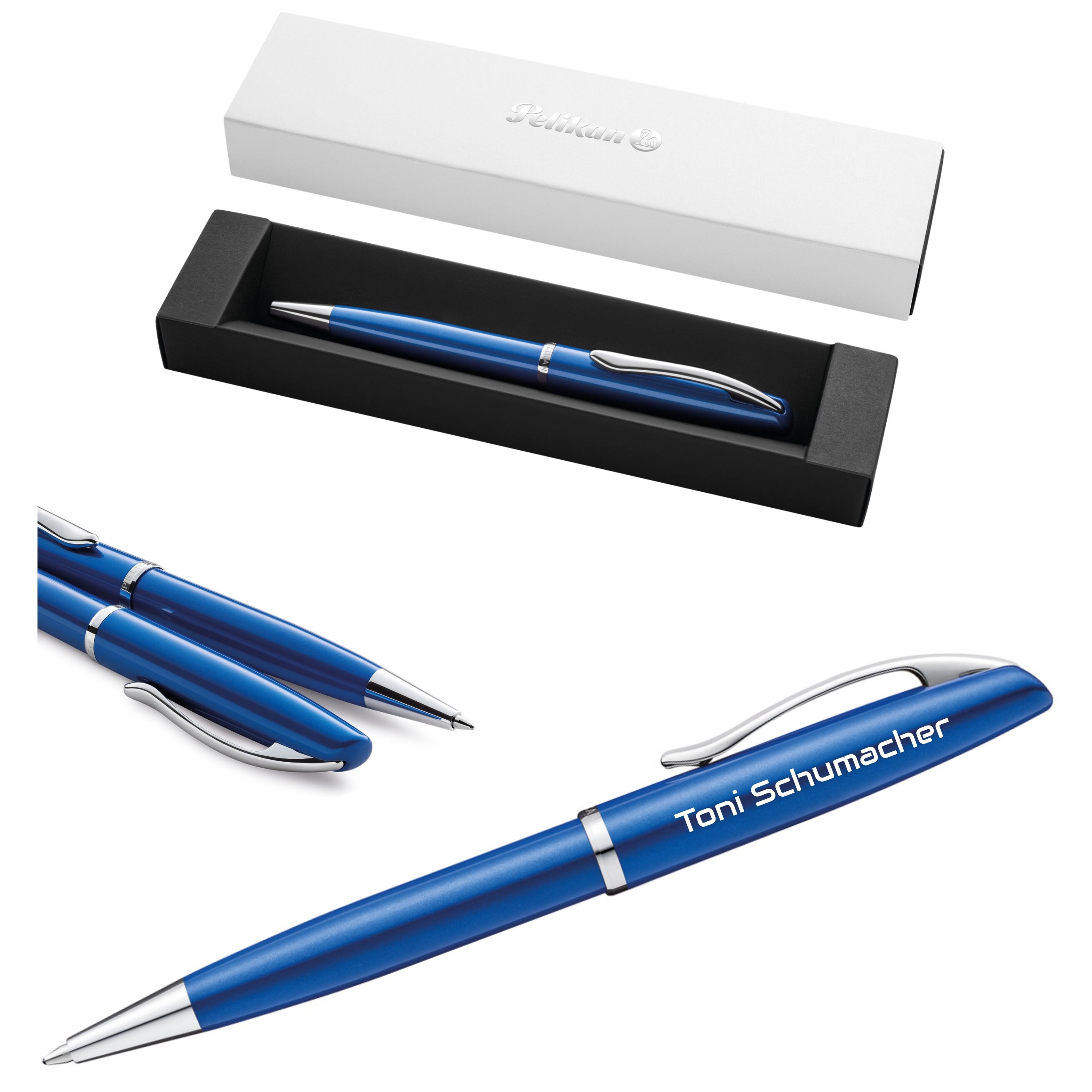 Pelikan Ballpoint Pen Jazz® Noble Elegance K36 Sapphire Blue Gift Unique Pens with Name Personalized Gifts