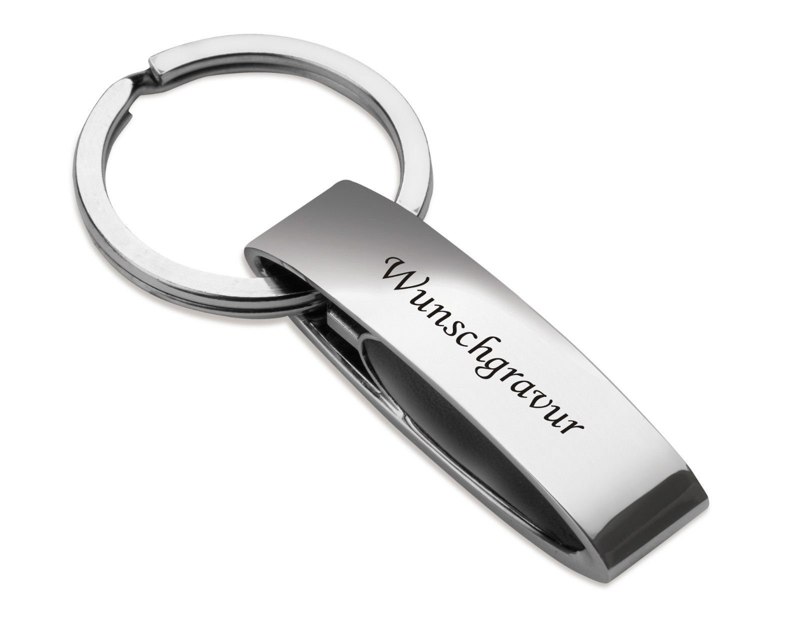 Mercedes Leder Schlüsselanhänger aus Schwarz (Auf Wunsch Gravur)