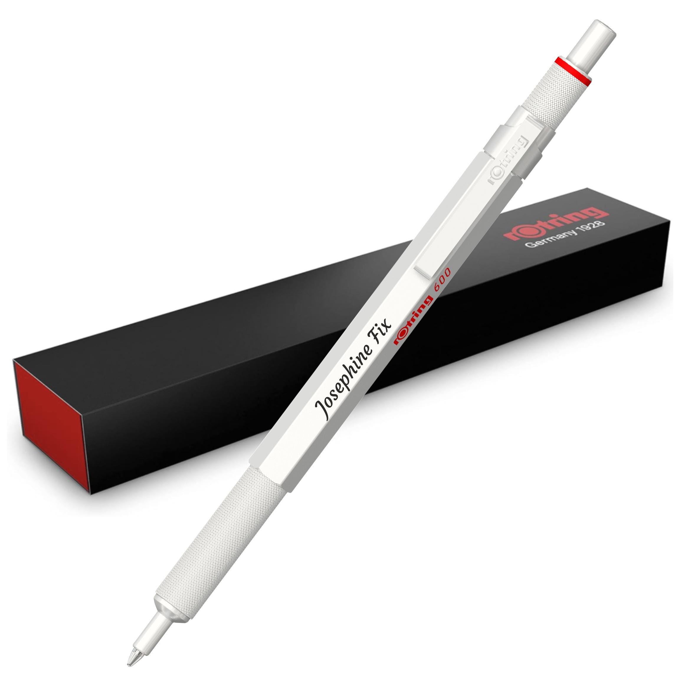 Personalized Rotring 600 Ballpoint Pen – Pearl White | Engraved