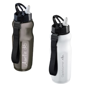 BOTELLA con grabado acero inoxidable Reflects-RIYAN botella deportiva grabada antracita