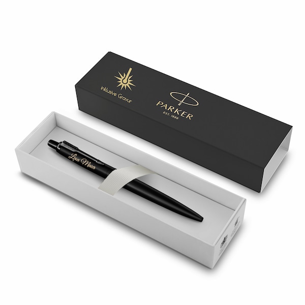 Parker Jotter XL Monochrome Premium-Kugelschreiber schwarz mit Gravur graviert 2122753 Geschenk für Männer Frauen Geburtstag personalisiert