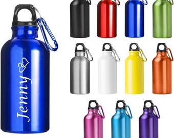Schmalz® Edelstahl Trinkflasche LISSABON inkl. Gravur 400 ml Sportflasche Schule Freizeit Wandern Camping Fitness