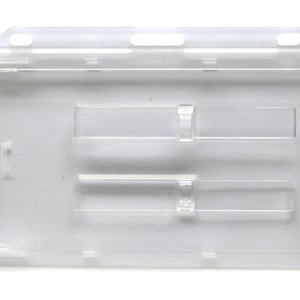 Ausweishülle Hartplastik für 2 Karten mit Schieber Kartenhalter transparent horizontal Ausweishalter Schutzhülle für Ausweise Werksausweise