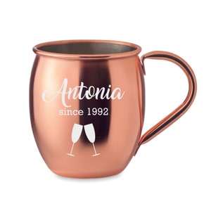 Schmalz® personalized Moscow Mule cocktail mug made of stainless steel with a matte copper finish | incl. engraving | name | anniversary | birthday