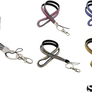Schmalz® Lanyard | Glittering rhinestones | 10 mm wide | Bling Rhinestone | Lanyard | 5 colors