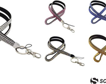 Schmalz® Lanyard | Glittering rhinestones | 10 mm wide | Bling Rhinestone | Lanyard | 5 colors