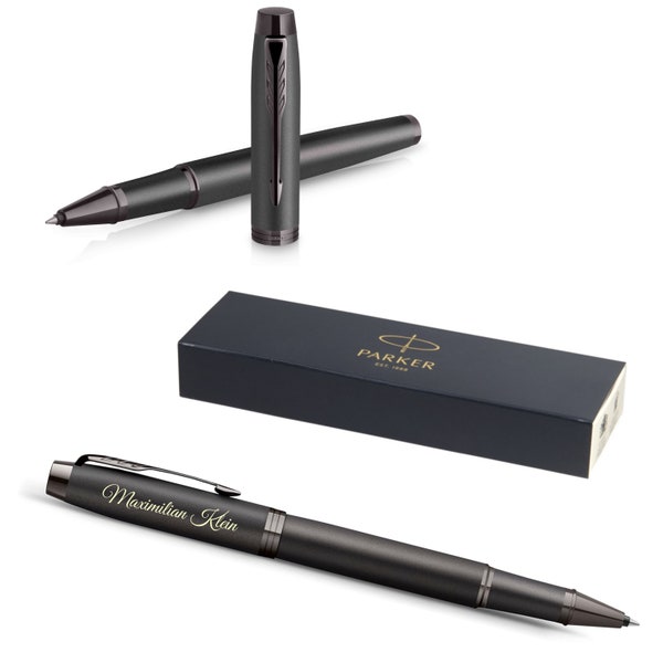 PARKER® IM Rollerball Pen Model Professionals Monochrome Titanium with engraving, engraved birthday personalized