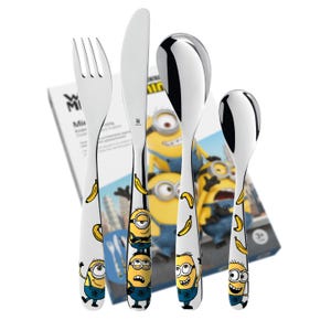 WMF children&#39;s cutlery Minions with name engraving – personalized cutlery set for children – gift for birth, christening or birthday
