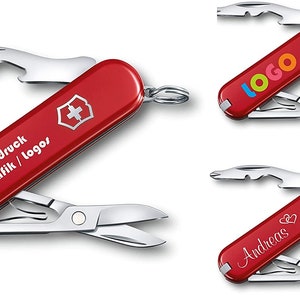 Victorinox Taschenmesser Jetsetter mit Wunschdruck auf der Schale Geschenk für Männer Frauen Geburtstag personalisiert 7 Funktionen 0.6263