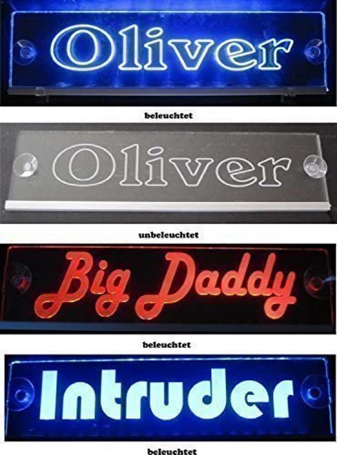 LED Leuchtschild mit personalisierter Text-Gravur: Bar Schild