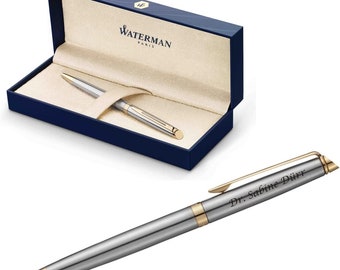 WATERMAN® Kugelschreiber Modell Hemisphere Edelstahl G.C. mit Gravur graviert Geschenk Männer Frauen Geburtstag personalisiert