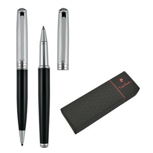 Pierre Cardin® DIDIER ballpoint pen and rollerball set with engraving | Premium pen box | Blue refill | Personalized gift | Anniversary
