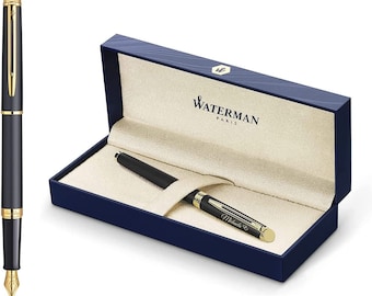 WATERMAN® Fountain Pen Model Hemisphere Matt Black G.C. Personalized Engraved Gift Men Women Birthday