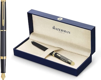 Pluma estilográfica WATERMAN® modelo Hemisphere negro mate G.C. con grabado grabado regalo hombres mujeres cumpleaños personalizado