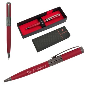 Pierre Cardin® EVOLUTION balpen met gravure | rood | Premium pennendoos | gepersonaliseerd cadeau | Jubileum | Verjaardag